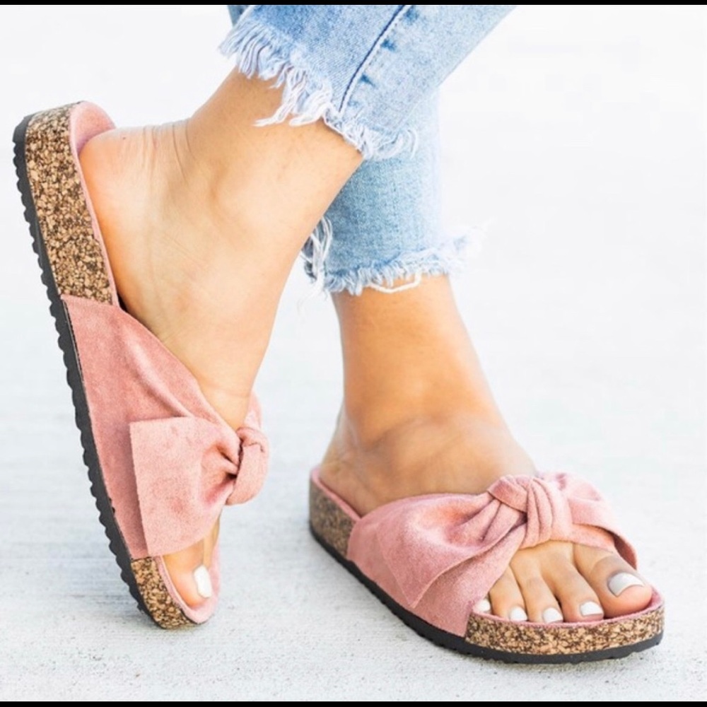 🎀 Last Pair! Bow Accent Sandals, Flats - Picture 1 of 3